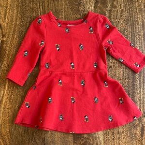 Gap - Charming Red Kids Dress with Playful Mickey & Minnie Print
